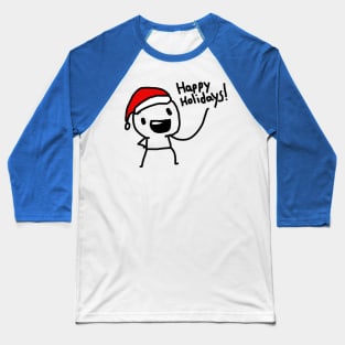 Happy Holidays Doodle Baseball T-Shirt